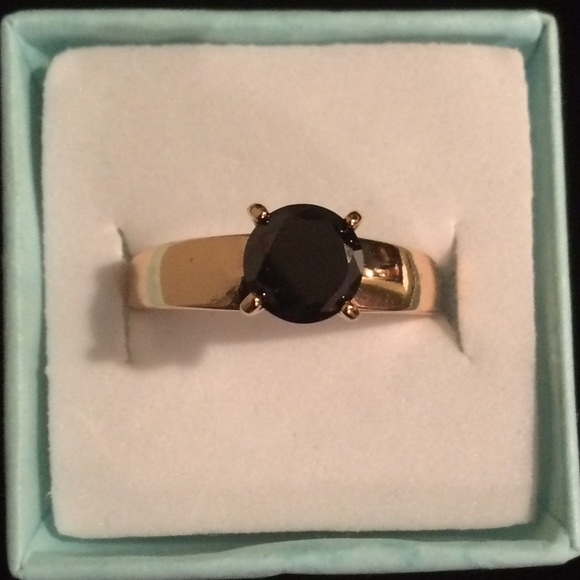 18k Gold Black Quartz Ring 💎 - Picture 3 of 4
